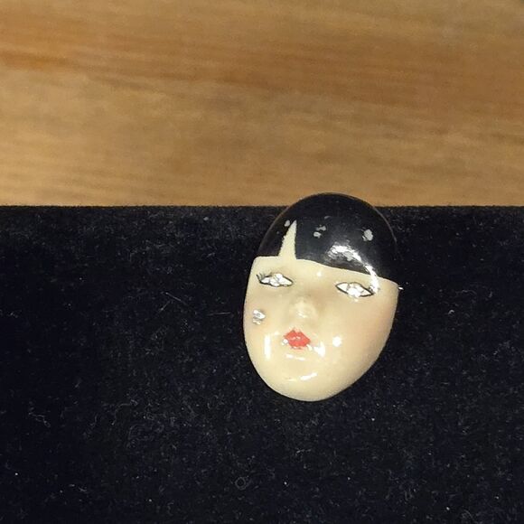 Adagio Mask Brooch Pin Vintage 80s, Rare - Picture 2 of 5